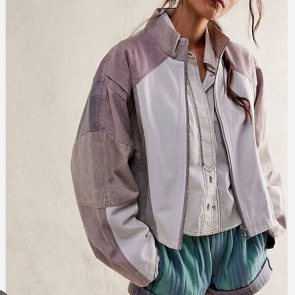 FP Movement by Free People We The Free Toni Pieced Lavender Jacket Size L NWT - Picture 1 of 8